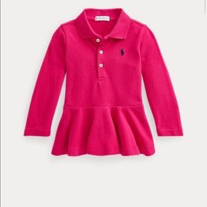 Baby girl Ralph Lauren Cotten Mesh Peplum Polo